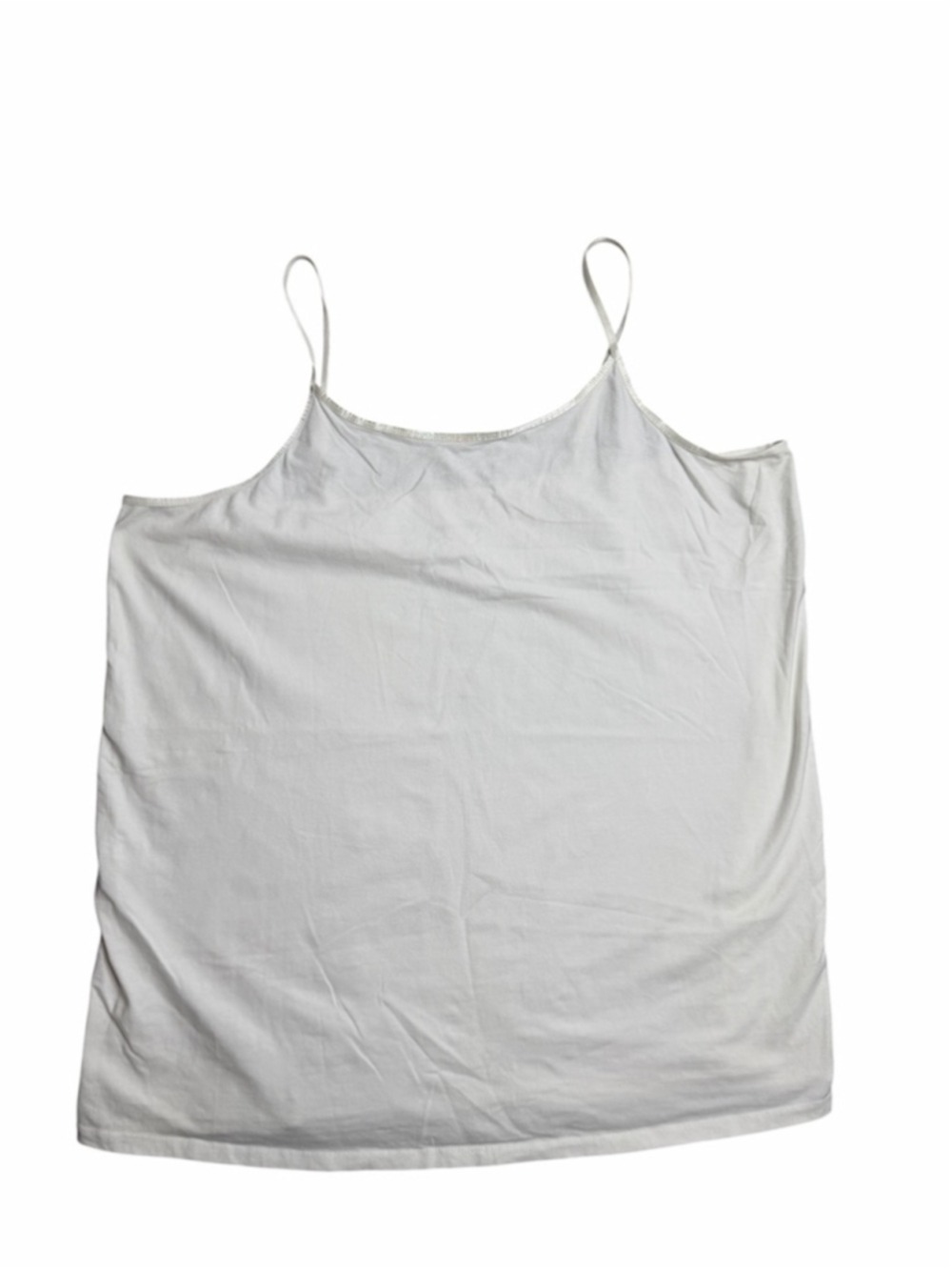 Woman Within 2X White Adjustable Strap Cami Tank Top Plus Size 26/28 Layering To